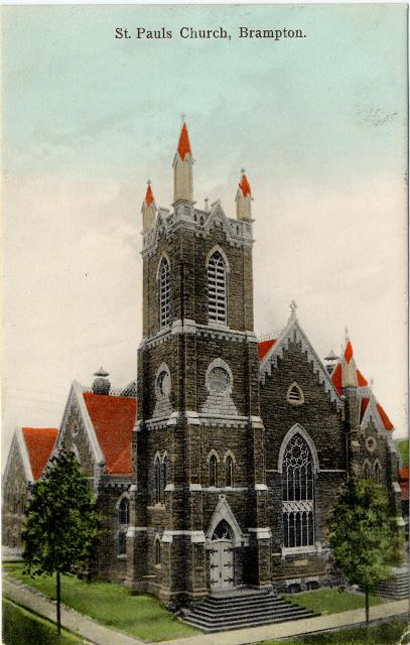 Image is of St. Pauls Church, Brampton