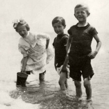 Picture 44 – The Bathers - Laeta McKinnon (Jane Thompson), Jack McKinnon and Douglas McKinnon (Thompson) circa 1909. Image provided by Elaine Riehm