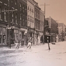 Picture 18 - Flooded Main Street (From Crave Restaurant, Brampton) early 1900s. Image provided by Lynne Golding