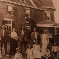 Picture 27 - Back row: Lillian Roberts, Jethro Roberts, Frances Roberts, Roy Milner, James Golding, Rose Golding, William Miller and Charlotte Milner; Front Row: Jessie Roberts, Hannah Golding, Ina Roberts, Jim Golding, Bill Milner and Jim Roberts circa 1909. Image provided by Lynne Golding