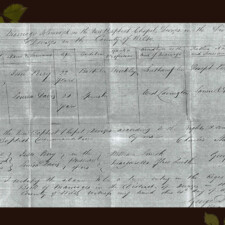 Picture 45 – Marriage certificate of Jesse Perry and Louise Davis circa 1860. Image provided by Lynne Golding and Lynn Cockburn